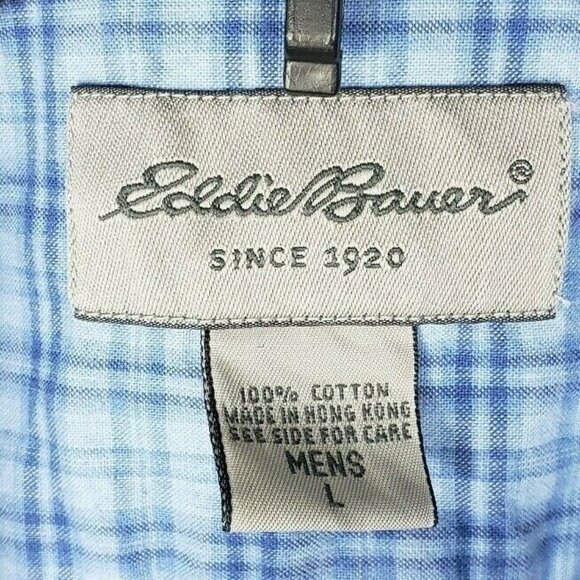 Eddie Bauer Short Sleeve 100% Cotton Button-Down Shirt | Soft & Skin-Friendly - Picture 7 of 9